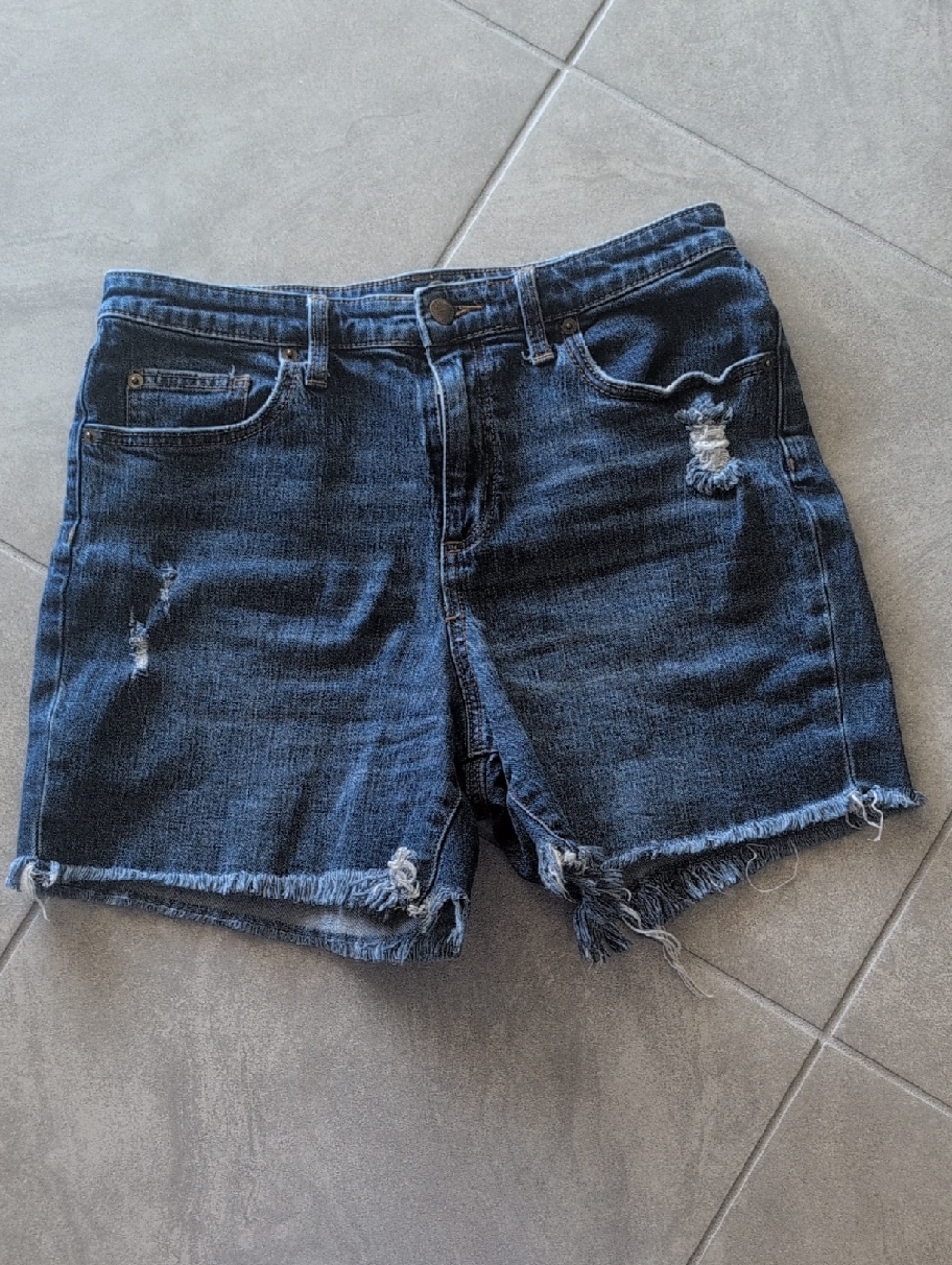 Universal Thread Dark Indigo Distressed Denim Shorts